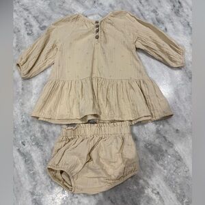 Rylee + Cru Cream Dress with Bloomers set